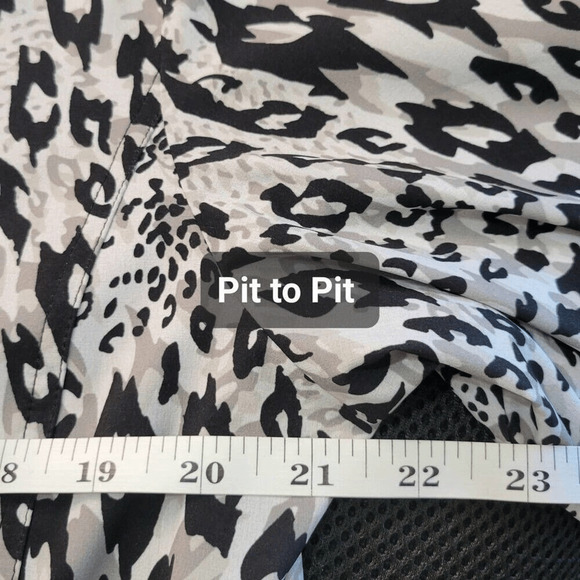 Additions by Chico's Womens Large Grey Leopard Animal Print Zip Jacket Shacket - Picture 5 of 11